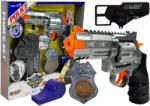 LEAN Toys Rendőr játék szett: 20 cm-es revolver, jelvény, tok és sapka fény- és hanghatásokkal (7868)