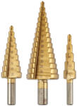 GRAPHITE Lépcsős fúró készlet, 3db-os, HSS-titán, 4-12mm, 4-20mm, 4-32mm (54T300)