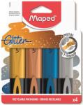 Maped Szövegkiemelő készlet, 1-5 mm, MAPED Glitter Fluo Peps , 4 különböző metálfényű szín (742000)