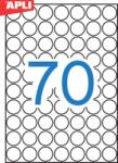 APLI Etikett, 19 mm kör, fehér, A5 hordozón, APLI, 1050 etikett/csomag (01853) - papir25