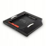 Axagon RSS-CD09 2, 5'' Ssd-hdd keret DVD foglalathoz, 9.5mm Led alumínium (0000151499)