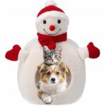 Jumi Kisállat fekhely Házikó macska kutya karácsonyi nagy hóember puha 40x40 (CD-324756)
