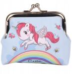 Lean Gyermek Pénztárca Egyszarvú Szivárvány Kék Fém Kapocs 10x9cm (24903)
