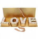  Flowerbox Love virágdoboz ajándék Valentin napra esküvő évforduló 65 cm (TD00394/GOLD)