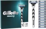Gillette Mach3 férfi borotva, 1 Gillette 3 pengés borotva, Pengeutántöltő, 3 penge a klasszikus, sima borotválkozásért