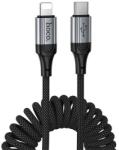 hoco. x121 adatkábel, type-c - lightning, 12w, pd gyorstöltő, 150cm, cipőfűző, fekete, kompatibilis: Apple iPhone 5C / IPAD Pro 9.7 / iPhone 7 Plus 5.5 (X121_L_BLACK)