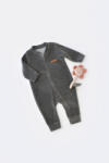 BabyCosy Salopeta cu maneca lunga si fermoar din 80%bumbac organic si 20% poliester - Antracit, BabyCosy (Marime: 12-18 Luni) (BC-CSYK6029-12)