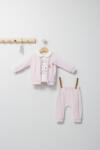 Tongs baby Set 3 piese: pantaloni, bluzita si hainuta pentru bebelusi Gazelle, Tongs baby (Culoare: Roz, Marime: 12-18 Luni) (tgs_4524-1)