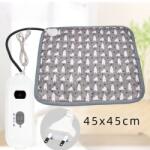  Patura electrica pentru animale de companie, perna pentru caini, 45 x 45 cm, 25W, 2 trepte de reglaj perna pentru pisici, anti-alunecare, Gri (122861)