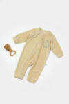 BabyCosy Salopeta Elefant cu maneca lunga din 80%bumbac organic si 20% poliester - Stone, BabyCosy (Marime: 12-18 Luni) (BC-CSYK6052-12)