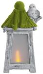 Strend Pro Decoratiune gradina, ceramica, lampa solara, felinar cu pasare, 26x20x45 cm (8091263)