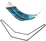 ARTOOL Hamac bumbac cu suport otel, verde si albastru, max 100 kg, 200x100 cm (802104-2)