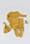 BabyCosy Set 3 piese: body cu maneca lunga, pantaloni lungi si caciulita din bumbac organic si modal - Sofran, BabyCosy (Marime: 18-24 Luni) (BC-CSYM22505-18)