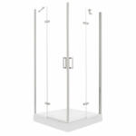 Kerra Flow Chrome 80 szögletes zuhanykabin zuhanytálcával (FLOW-80-CHR-VIC) - everyo