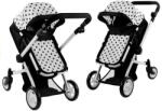 Alice 2 az 1-ben babakocsi, fekete-fehér pöttyös design (3816)