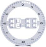 VERK GROUP Elektronikus LED ébresztőóra digitális hőmérővel és fényes kijelzővel, fehér színben (27451)