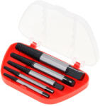 Przyjaciele 5 darabos, különböző méretű, acélból készült csavarhúzó készlet törött csavarokhoz, piros etuival (11308)
