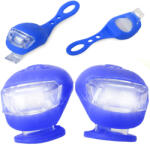 VERK GROUP Vízálló szilikon LED-es kerékpárlámpa készlet, 2 darab, kék színben (14280_N)