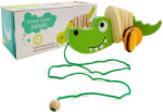 LEAN Toys Leantoys Fa Krokodil Játék Kerekeken 18cm (7243)