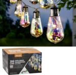 Gardenline FELISI napelemes kerti girlanda, 20 LED, 2 + 3, 8 m, opál, hideg fehér (SOL3569)