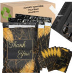 Real Fekete Folopaki Kurierskie Köszönöm Öntapadós Postai Tasakok 255x370 mm, 50 db (RC129)