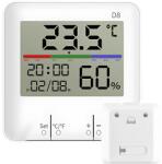 VERK GROUP Belső hőmérséklet és páratartalom mérő állomás LCD kijelzővel, órával és naptárral (27467)