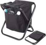 VERK GROUP Hordozható fekete horgászszék hűtőtáskával (01668_CZ)