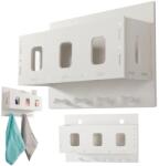 VERK GROUP Fehér fürdőszobai fali szervező polccal és akasztókkal (01977)