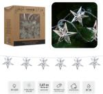 BackHomeLiving Ezüstös csillagos LED fényfüzér, 10 meleg fehér fénydióda (LED1044)