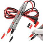 Verk Group Multiméteres mérőkábelek tűhegyes végződéssel, szilikon szigeteléssel, fekete és piros (11306)