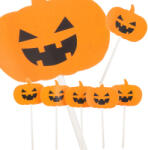 Verk Group Halloween tökös papír dekorációs pálcikák tortához, muffinokhoz (26143)