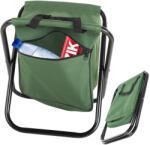 VERK GROUP Összecsukható turisztikai szék tárolórekesszel, zöld (01663_Z)