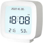 Verk Group Multifunkciós LCD ébresztőóra dátummal, hőmérséklettel és páratartalom kijelzéssel, fehér (27441_B)
