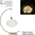 BackHomeLiving Átlátszó, gyöngyházfényű LED-es üvegdísz, 15 cm, függő kivitel, 6 darabos csomag (MAL2720)