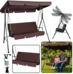 LEAN Kerti háromszemélyes hintápolsterrel, barna (26562)