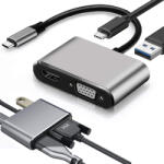 Verk Group USB-C multifunkciós adapter HDMI 4K, VGA, USB 3.0 és Power Delivery támogatással (06344)