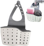 VERK GROUP Állítható konyhai szivacs- és eszköztartó kosár, fehér (01734)