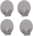 VERK GROUP Öntapadós rozsdamentes acél horgok, 4 darab, ezüst színű (01830)