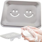 VERK GROUP Fali szappantartó fém, vízelvezető nyílásokkal, elegáns ezüst színben (01797)