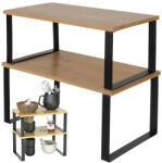 Ruhhy Bambusz Konyhai Fűszertartó Polcok, 2 darabos szett, Fekete és Natúr Bambusz (00025661)