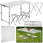 LEAN Kemping asztalka szett 4 székkel - szürke (26603)