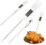VERK GROUP Digitális konyhai hőmérő LCD kijelzővel, húshoz és italokhoz, fehér színben (07177)