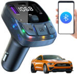 Verk Group Estaw FM Transzmitter Bluetooth 5.3 MP3 Lejátszó 2xUSB + USB C és Kihangosító Fekete (10130)