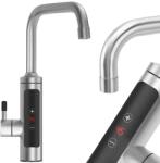 Verk Group Elektromos LCD kijelzős 3000W-os konyhai átfolyós vízmelegítő csaptelep, szálcsiszolt alumínium (07218)