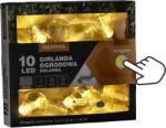Gardenline Napelemes kerti girlanda, 10 LED-es, meleg fehér, nagy méretű izzóval, 3, 8 m (SOL3606)