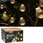 Gardenline Napelemes kerti girland, 5, 8 m hosszú, csíkos, 20 LED, meleg fehér (SOL3620)