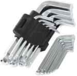 VERK GROUP 9 darabos kis méretű kulcskészlet, 1, 5-10 mm, szürke színű műanyag tartóban (11282)