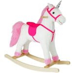 LEAN Toys Fehér Egyszarvú Lovas Hintaló Hangokkal és Mozgó Részekkel 74 cm (2252)