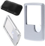 Verk Group LED-es zsebnagyító, 3x és 6x nagyítás, ékszerészeknek és pénzgyűjtőknek, ezüst színű (09004)