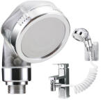 VERK GROUP Univerzális zuhanyfej készlet csapra szerelhető, hosszú, rugalmas tömlővel, króm színben (01963)